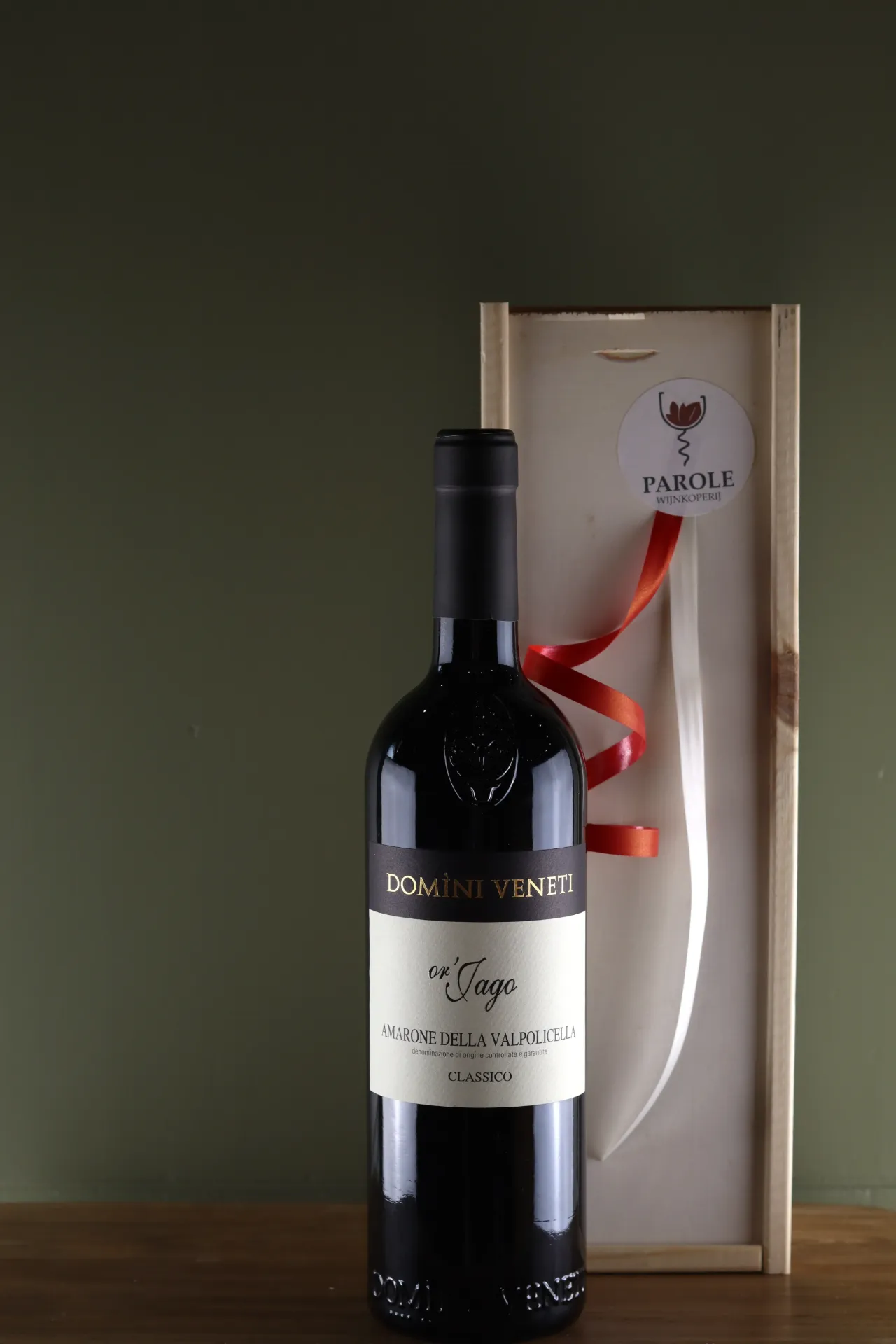 Amarone in luxe houten kist